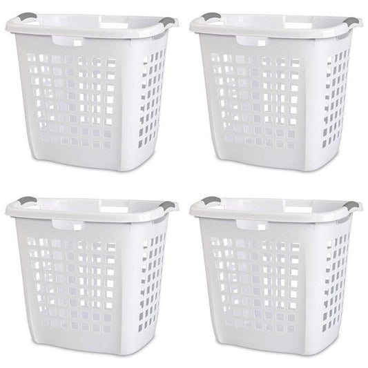 Set of 4 Heavy Duty Plastic Laundry Hamper Dirty Clothes Basket