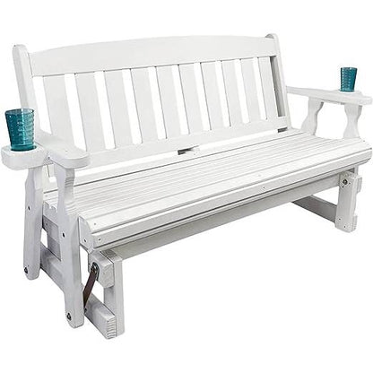 Made In USA 4ft Handmade Amish Heavy Duty Porch Glider White