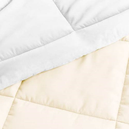Twin/Twin XL 2-Piece Microfiber Reversible Comforter Set White/Cream