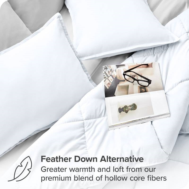 Full/Double Size All Season Super Soft Down Alternative Comforter Set White