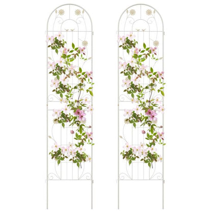 2 Pack - 7-ft Galvanized Steel Garden Trellis in White Metal Outdoor Finish