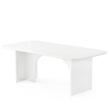 Modern White Extra Large Executive Desk with Arch Design Legs