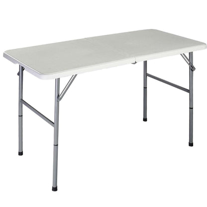 White HDPE Heavy Duty Plastic Indoor Outdoor Folding Table