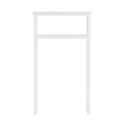 White Solid Wood Over the Toilet 1-Shelf Storage Rack