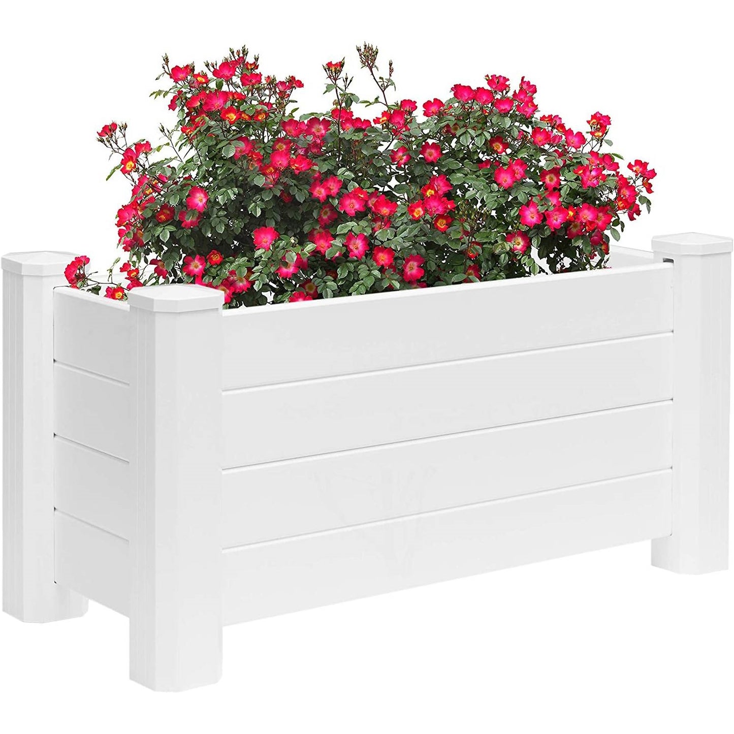 18 Inch White Vinyl Garden Raised Planter Box