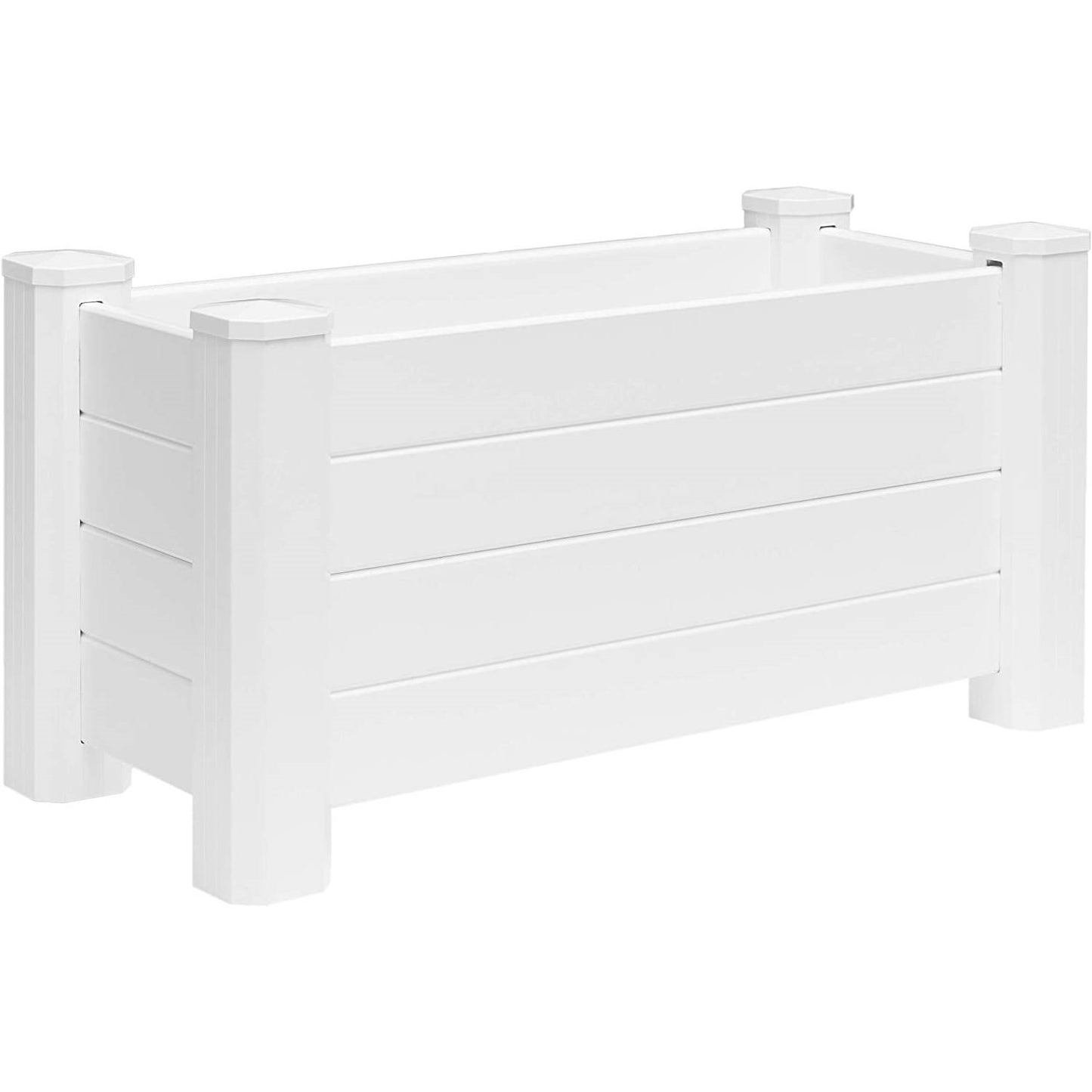 18 Inch White Vinyl Garden Raised Planter Box