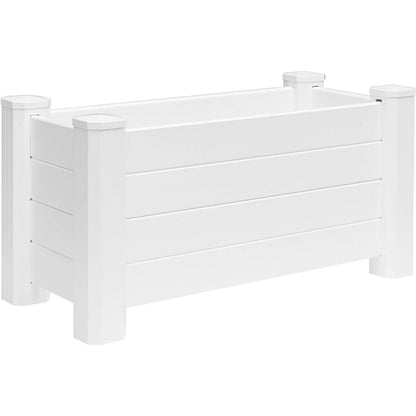 18 Inch White Vinyl Garden Raised Planter Box