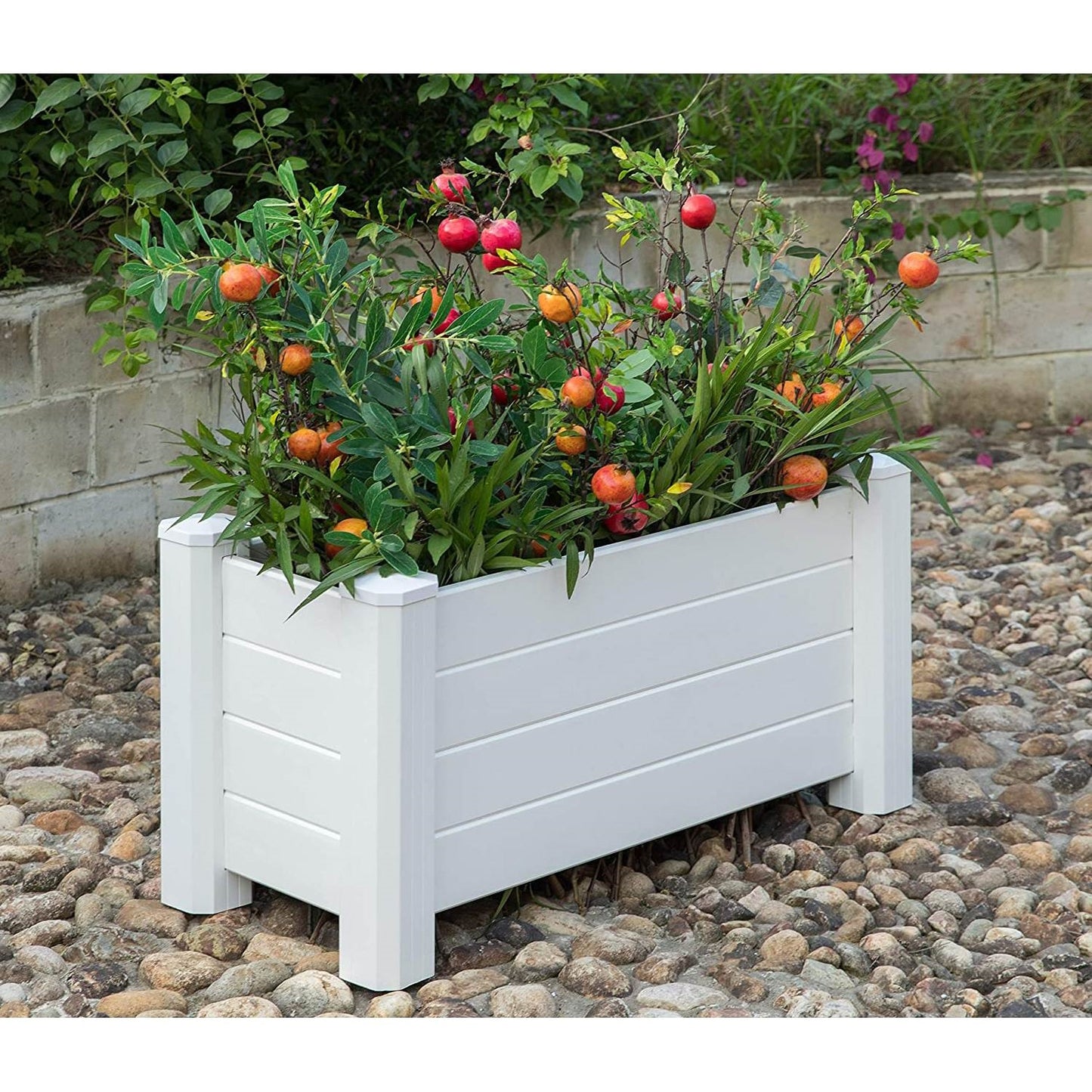 18 Inch White Vinyl Garden Raised Planter Box