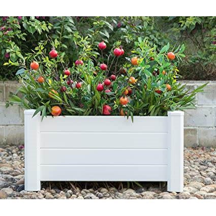 18 Inch White Vinyl Garden Raised Planter Box