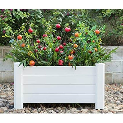 18 Inch White Vinyl Garden Raised Planter Box