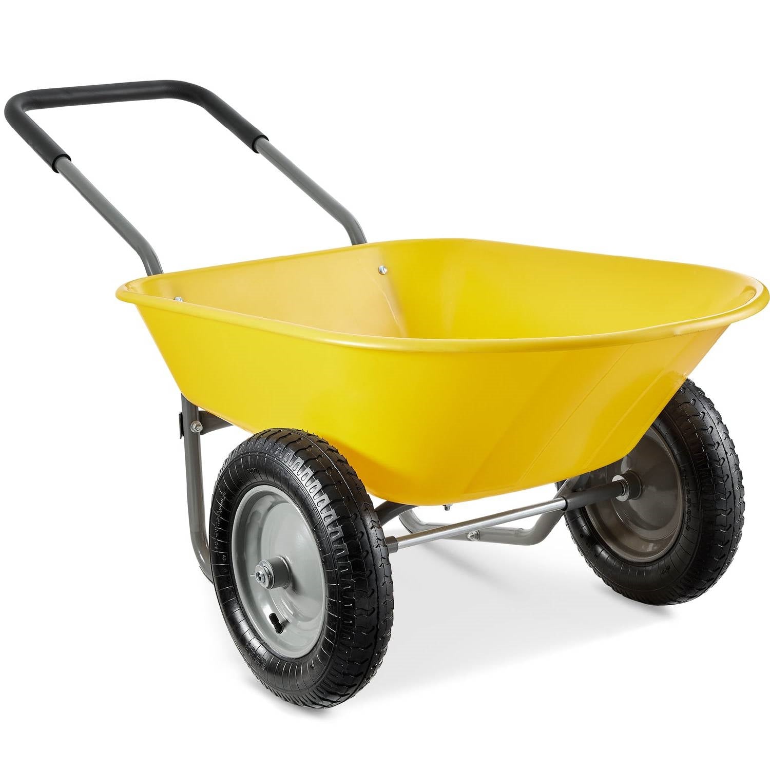 Heavy Duty Dual Wheel Multipurpose Rust Proof Wheelbarrow - Yellow