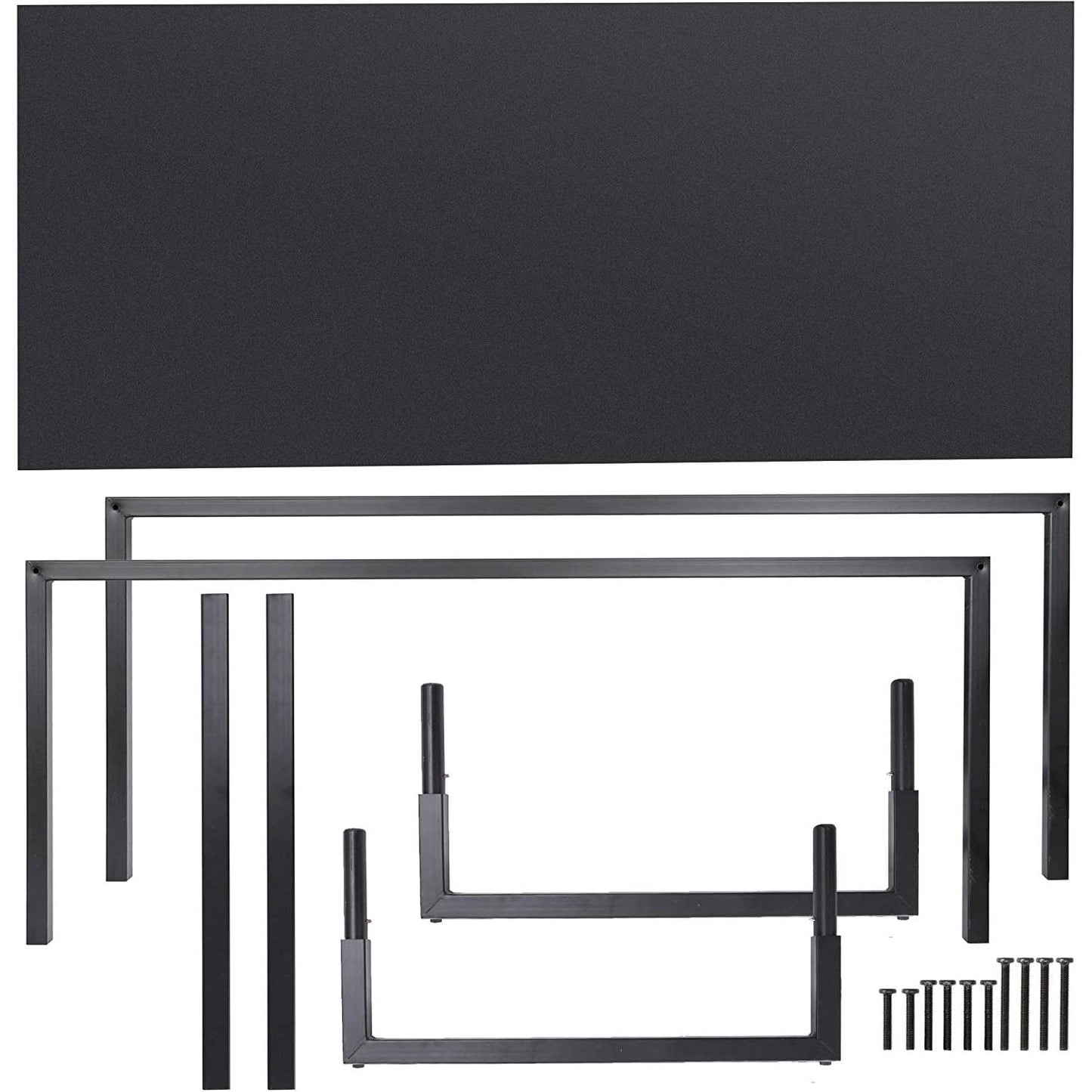 Black Metal Frame Wood Top Modern Home Office Laptop Computer Desk Writing Table
